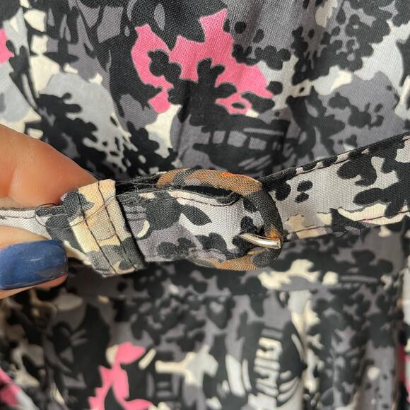 50s Vintage Scenic Novelty Print Cotton Dress 32” Horsehair Slip Metal Zipper - Picture 10 of 12